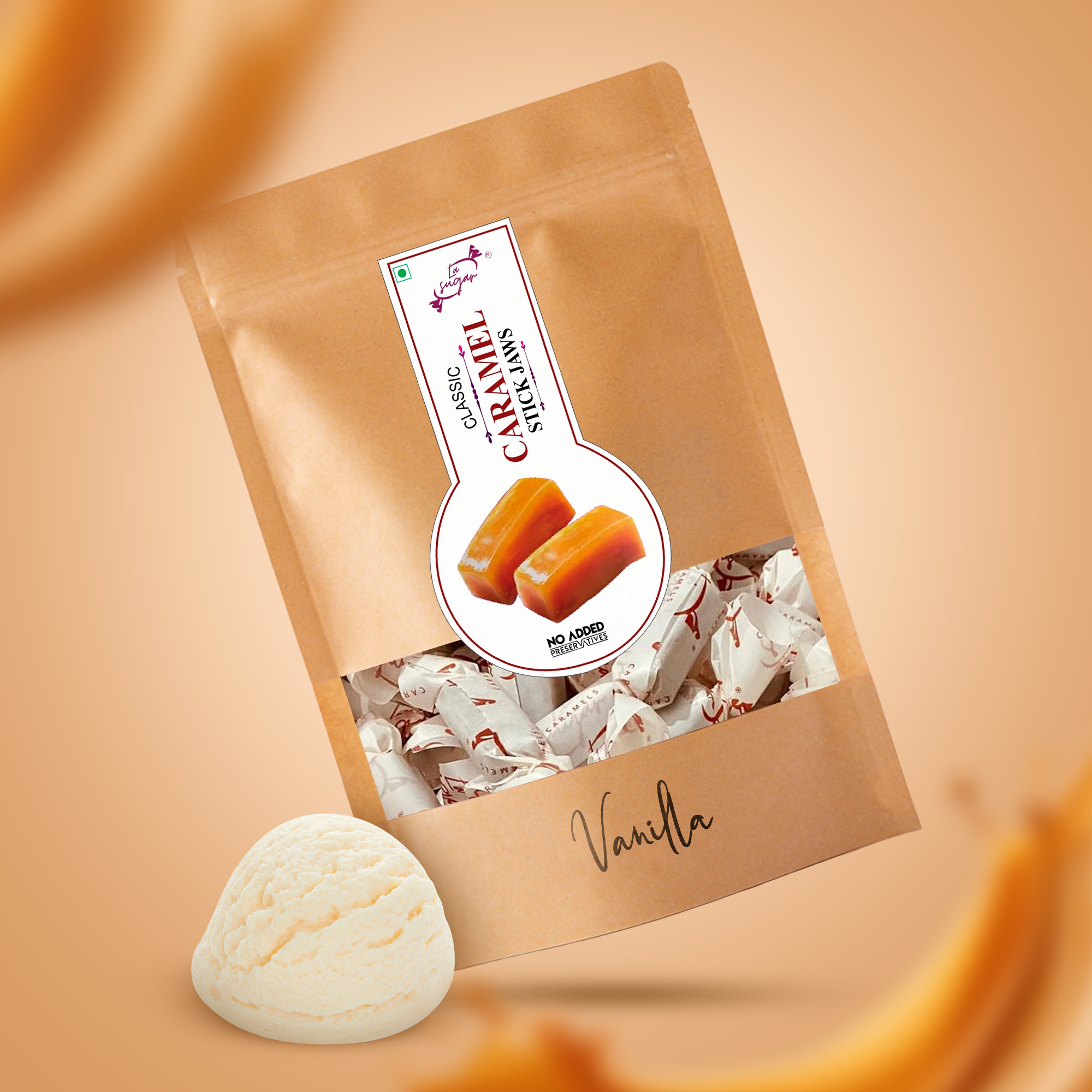 LASUGAR Caramel Vanilla Butter Toffee | Stick Jaws | Money Saver Pack